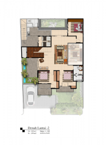 gambar desain denah layout rumah lantai dua modern classic arsitektur di malang jawa timur